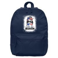 Conservative Messy Bun Bleached Style LetS Go Brandon 16 in Basic Backpack