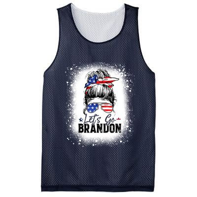 Conservative Messy Bun Bleached Style LetS Go Brandon Mesh Reversible Basketball Jersey Tank