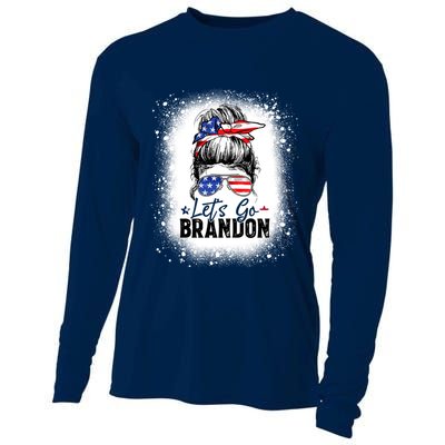 Conservative Messy Bun Bleached Style LetS Go Brandon Cooling Performance Long Sleeve Crew