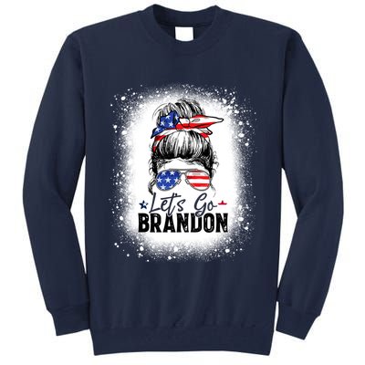 Conservative Messy Bun Bleached Style LetS Go Brandon Tall Sweatshirt