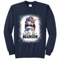 Conservative Messy Bun Bleached Style LetS Go Brandon Tall Sweatshirt