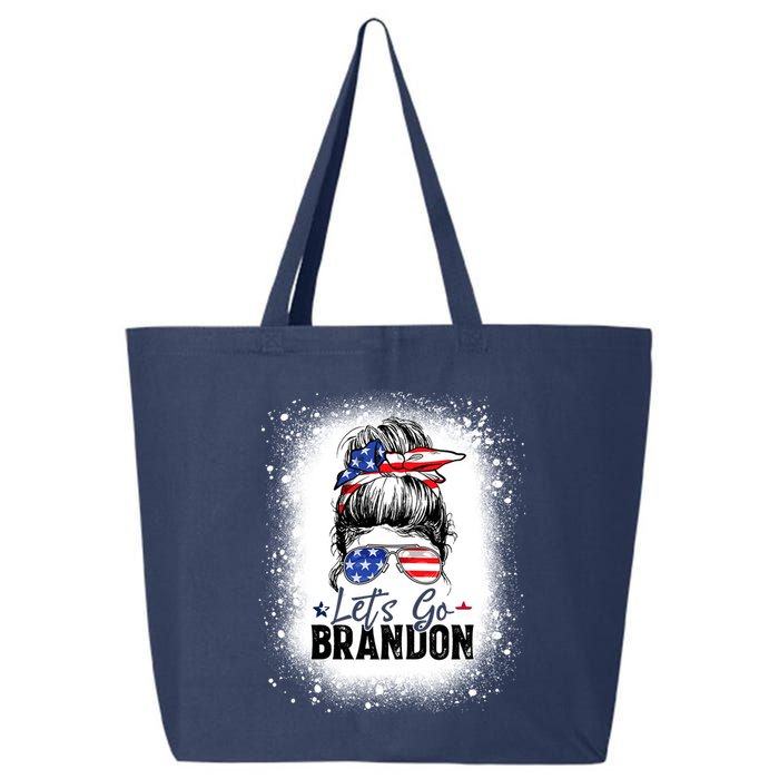 Conservative Messy Bun Bleached Style LetS Go Brandon 25L Jumbo Tote