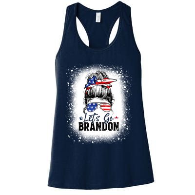 Conservative Messy Bun Bleached Style LetS Go Brandon Womens Tank Top
