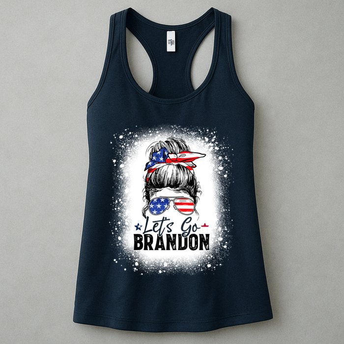 Conservative Messy Bun Bleached Style LetS Go Brandon Womens Tank Top