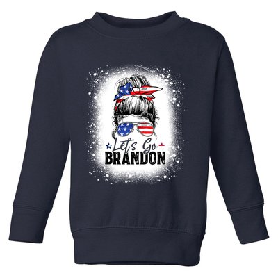 Conservative Messy Bun Bleached Style LetS Go Brandon Toddler Sweatshirt