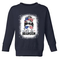 Conservative Messy Bun Bleached Style LetS Go Brandon Toddler Sweatshirt