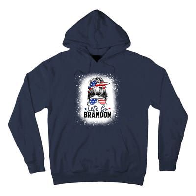 Conservative Messy Bun Bleached Style LetS Go Brandon Tall Hoodie