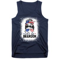 Conservative Messy Bun Bleached Style LetS Go Brandon Tank Top