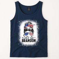 Conservative Messy Bun Bleached Style LetS Go Brandon Tank Top
