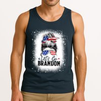 Conservative Messy Bun Bleached Style LetS Go Brandon Tank Top
