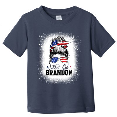 Conservative Messy Bun Bleached Style LetS Go Brandon Toddler T-Shirt