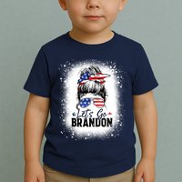 Conservative Messy Bun Bleached Style LetS Go Brandon Toddler T-Shirt