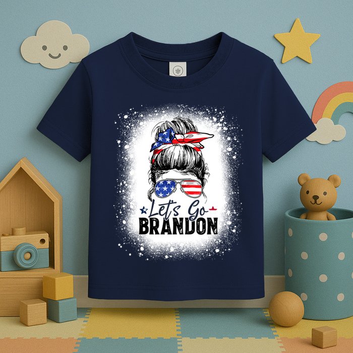 Conservative Messy Bun Bleached Style LetS Go Brandon Toddler T-Shirt