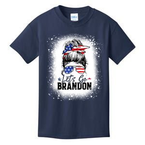 Conservative Messy Bun Bleached Style LetS Go Brandon Kids T-Shirt