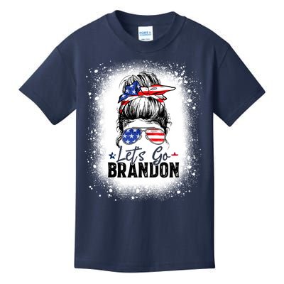 Conservative Messy Bun Bleached Style LetS Go Brandon Kids T-Shirt