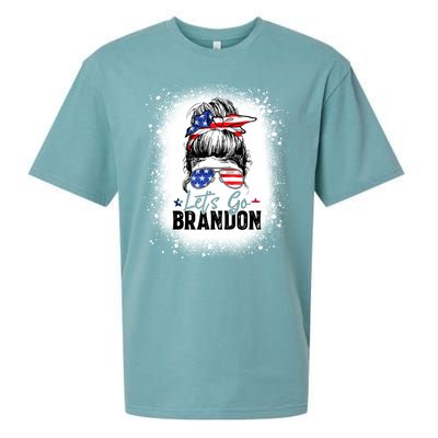 Conservative Messy Bun Bleached Style LetS Go Brandon Sueded Cloud Jersey T-Shirt