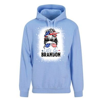 Conservative Messy Bun Bleached Style LetS Go Brandon Unisex Surf Hoodie