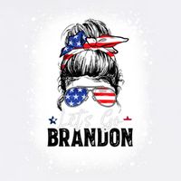 Conservative Messy Bun Bleached Style LetS Go Brandon Garment-Dyed Sweatshirt