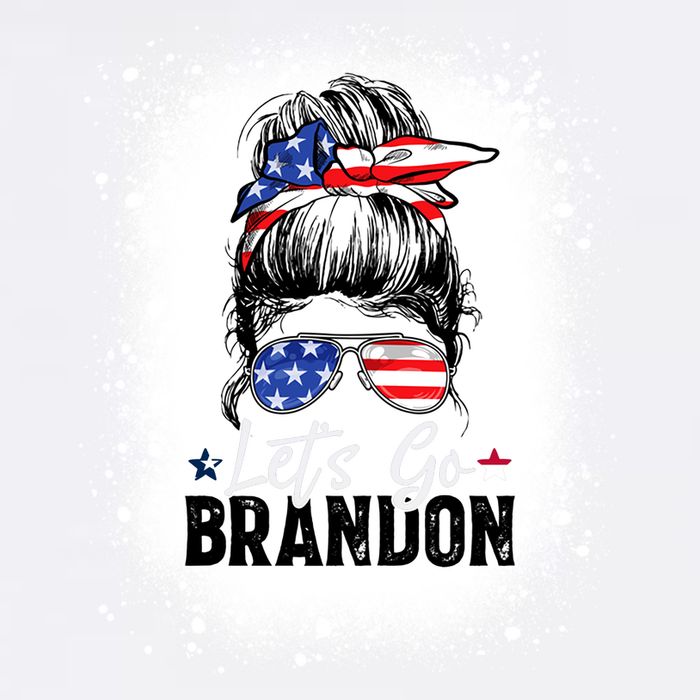 Conservative Messy Bun Bleached Style LetS Go Brandon Garment-Dyed Sweatshirt