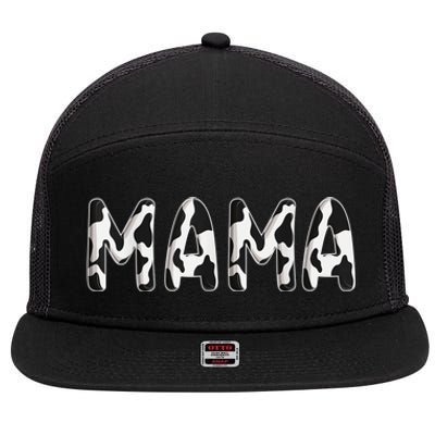 Cow Mama Birthday Family Matching Mothers Day Boy Girl Farm 7 Panel Mesh Trucker Snapback Hat