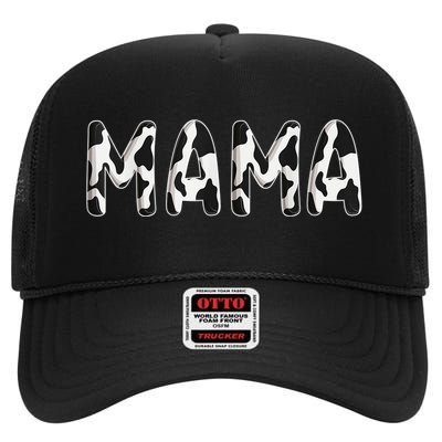 Cow Mama Birthday Family Matching Mothers Day Boy Girl Farm High Crown Mesh Back Trucker Hat