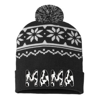 Cow Mama Birthday Family Matching Mothers Day Boy Girl Farm USA-Made Snowflake Beanie