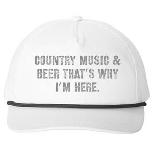 Country Music & Beer Thats Why Im Here Snapback Five-Panel Rope Hat