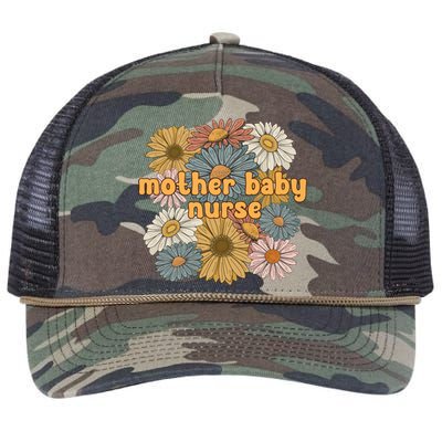 Cute Mother Baby Nurse Flowers Postpartum Nurse Gift Retro Rope Trucker Hat Cap