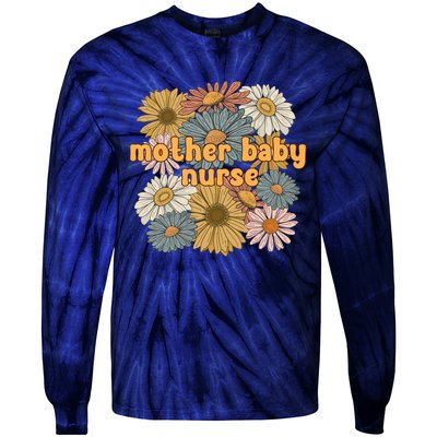 Cute Mother Baby Nurse Flowers Postpartum Nurse Gift Tie-Dye Long Sleeve Shirt