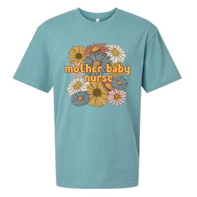 Cute Mother Baby Nurse Flowers Postpartum Nurse Gift Sueded Cloud Jersey T-Shirt