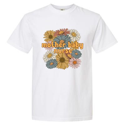 Cute Mother Baby Nurse Flowers Postpartum Nurse Gift Garment-Dyed Heavyweight T-Shirt