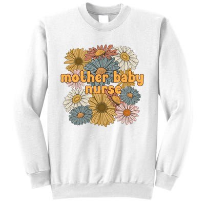 Cute Mother Baby Nurse Flowers Postpartum Nurse Gift Sweatshirt