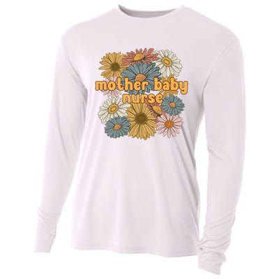 Cute Mother Baby Nurse Flowers Postpartum Nurse Gift Cooling Performance Long Sleeve Crew