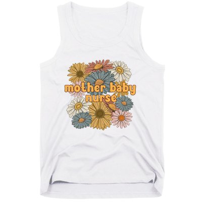 Cute Mother Baby Nurse Flowers Postpartum Nurse Gift Tank Top