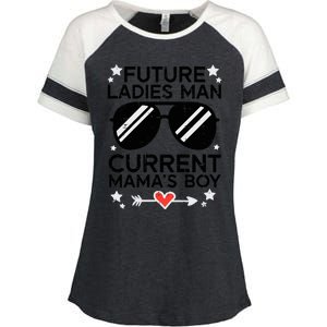 Current Mamas Boy Funny Valentines Day Boy Enza Ladies Jersey Colorblock Tee