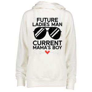 Current Mamas Boy Funny Valentines Day Boy Womens Funnel Neck Pullover Hood