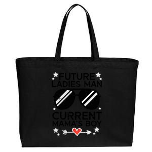 Current Mamas Boy Funny Valentines Day Boy Cotton Canvas Jumbo Tote