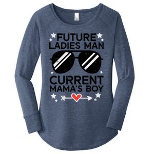 Current Mamas Boy Funny Valentines Day Boy Women's Perfect Tri Tunic Long Sleeve Shirt