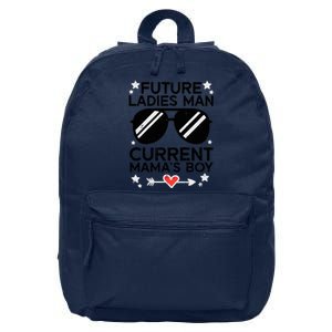 Current Mamas Boy Funny Valentines Day Boy 16 in Basic Backpack