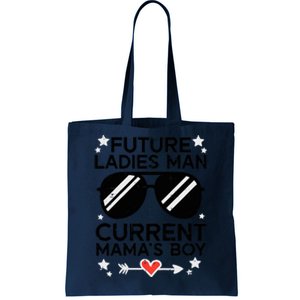 Current Mamas Boy Funny Valentines Day Boy Tote Bag