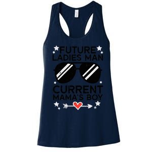 Current Mamas Boy Funny Valentines Day Boy Women's Racerback Tank