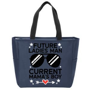 Current Mamas Boy Funny Valentines Day Boy Zip Tote Bag