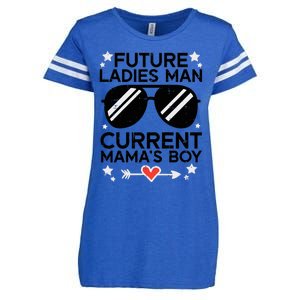 Current Mamas Boy Funny Valentines Day Boy Enza Ladies Jersey Football T-Shirt