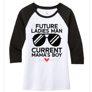 Current Mamas Boy Funny Valentines Day Boy Women's Tri-Blend 3/4-Sleeve Raglan Shirt