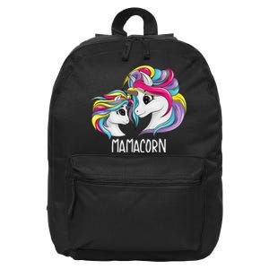 Cute Mom Baby Mama Unicorn Funny Mamacorn Gift For Mom 16 in Basic Backpack