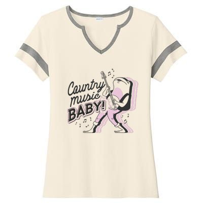 Country Music Baby Frog Ladies Halftime Notch Neck Tee