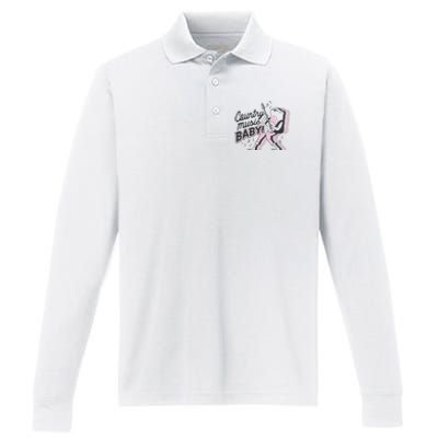 Country Music Baby Frog Performance Long Sleeve Polo