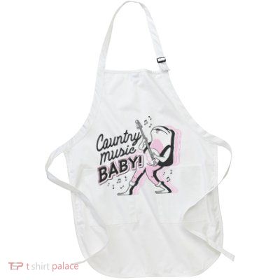 Country Music Baby Frog Full-Length Apron With Pockets