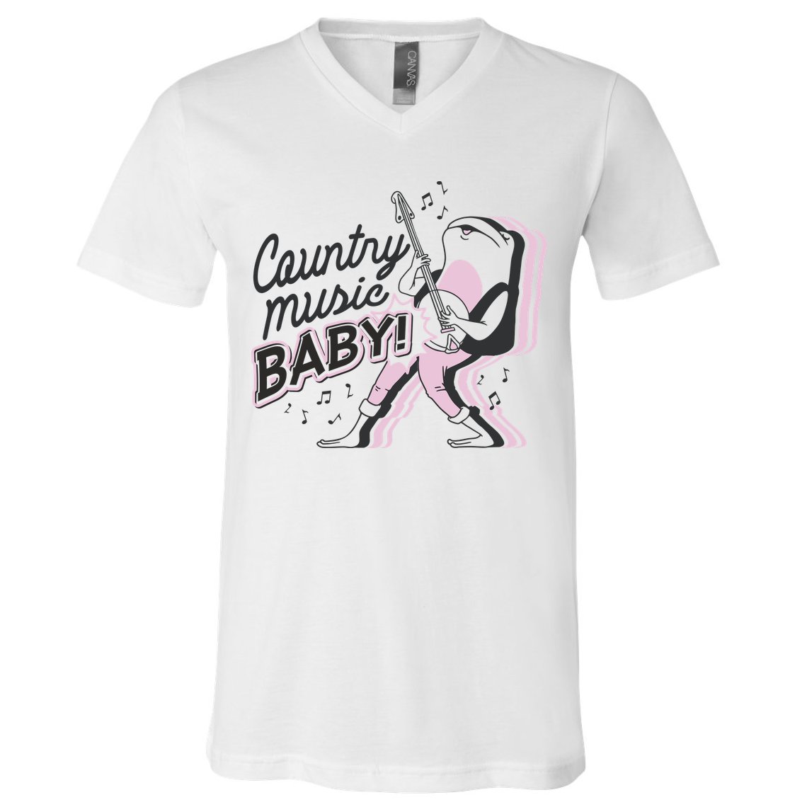 Country Music Baby Frog V-Neck T-Shirt