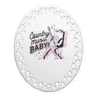 Country Music Baby Frog Ceramic Oval Ornament